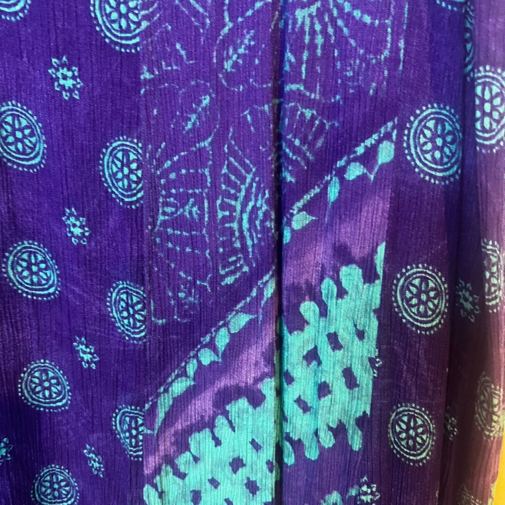 C.M. Shapes Purple & Blue Vintage Dress Size XL - Picture 2 of 6